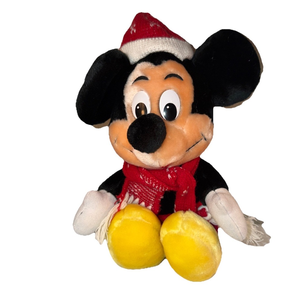 Disney Mickey Mouse Winter Plush stuffedโ animal toy w/ scarf 10" Disney World